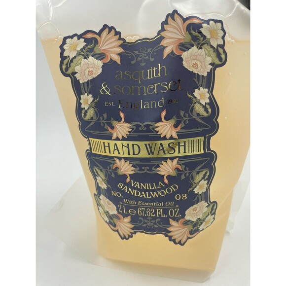 ASQUITH & SOMERSET ENGLAND "VANILLA SANDALWOOD" Hand Wash Refill Pouch 2L 67 oz - Picture 2 of 6